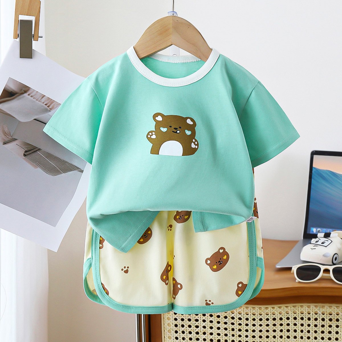 Toddler Baby Boy Girl Clothes Letters Printed Short Sleeve T-shirt Tops Shorts Set 2Pcs Cute Summer Outfits