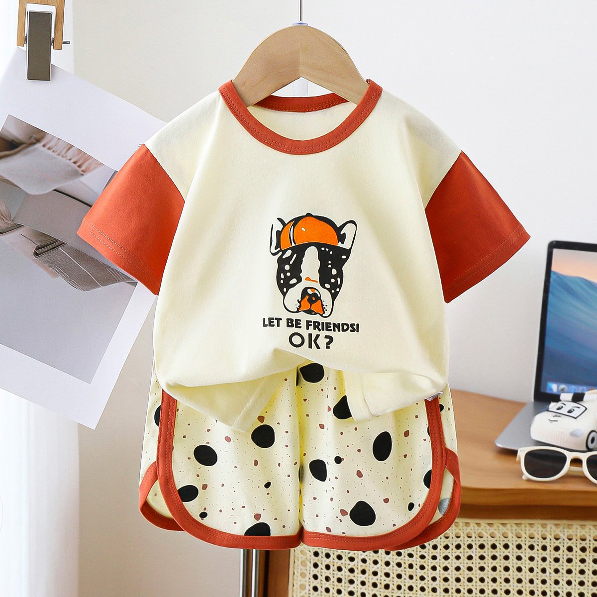 Toddler Baby Boy Girl Clothes Letters Printed Short Sleeve T-shirt Tops Shorts Set 2Pcs Cute Summer Outfits