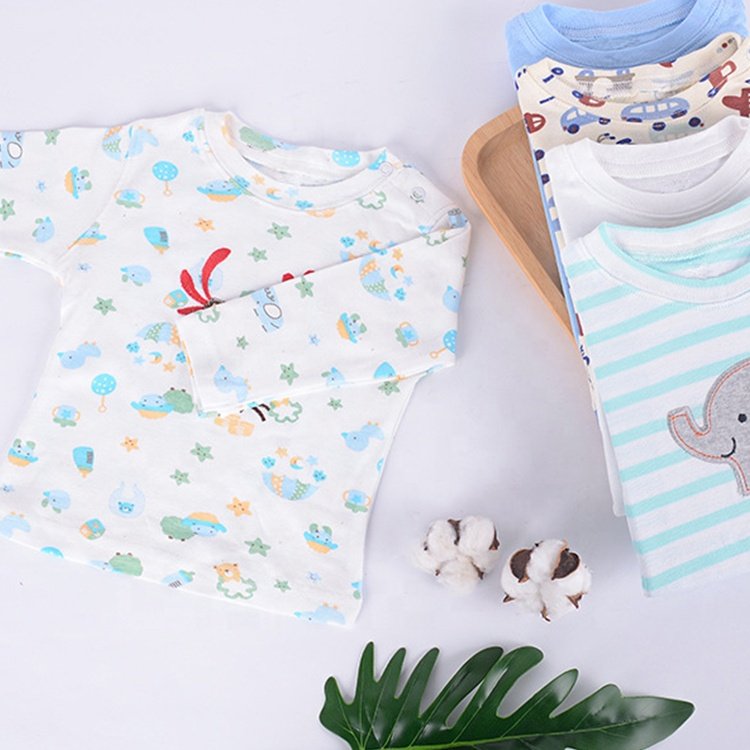 Toddler kids boys girls baby t-shirt 5-piece mixed design baby clothes baby long sleeve