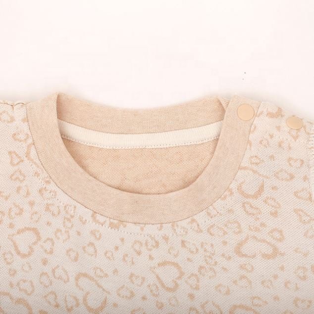 YF1540 Pullover Heart Pattern Organic Cotton Baby Boys Clothing Sets Clothes