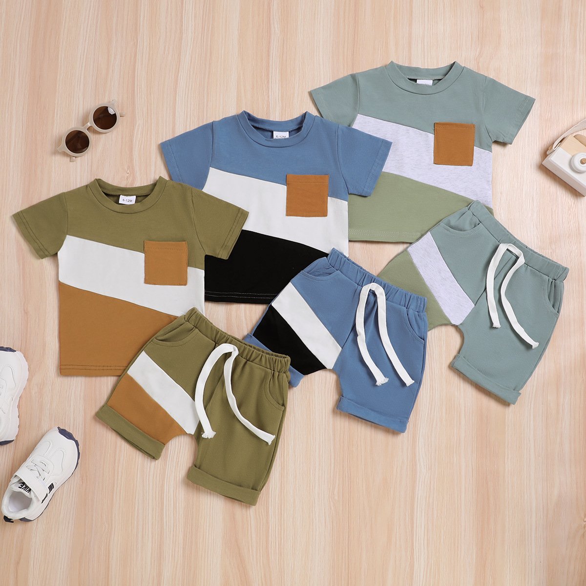 Toddler Boy Cotton Matching T-shirt Shorts Boys Clothing Set Casual Trendy Quality Boys Tracksuit Clothing Set