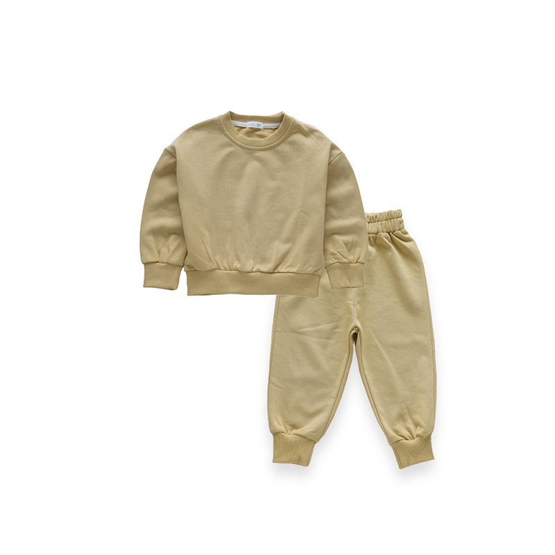 Organic cotton sweatsuit set kid french terry kid jogger set custom boys clothing sets tracksuits for children kids clothing