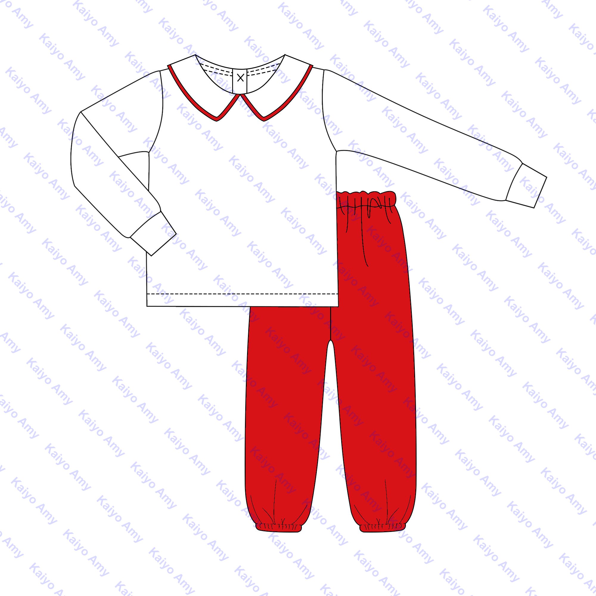 Monogrammed children's toddler boys clothing sets 100% cotton long sleeve cotton tshirt and bloomer pants set