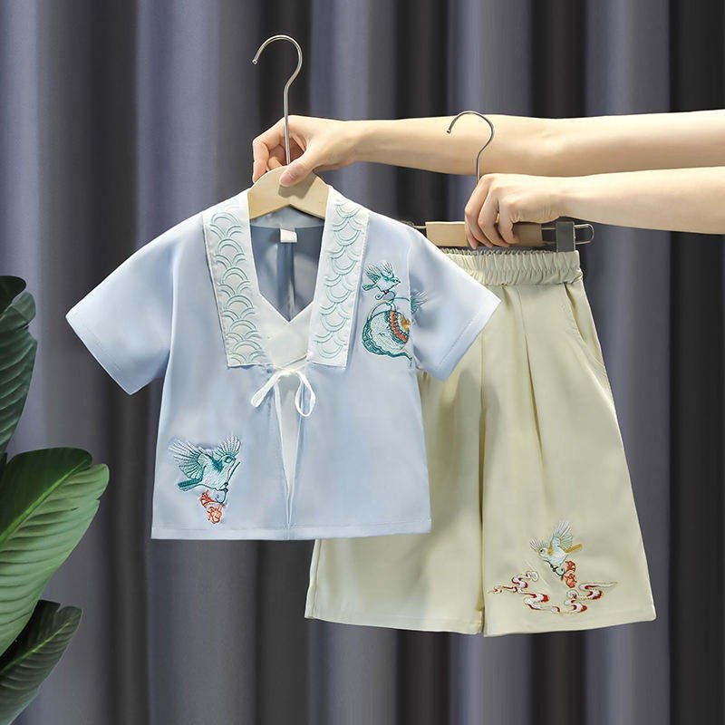 Children Clothing Set Kids Boys Summer Sports Casual Short Sleeve Clothing Sets Solid Color Girls T-shirt Set 2PCS Custom Logo