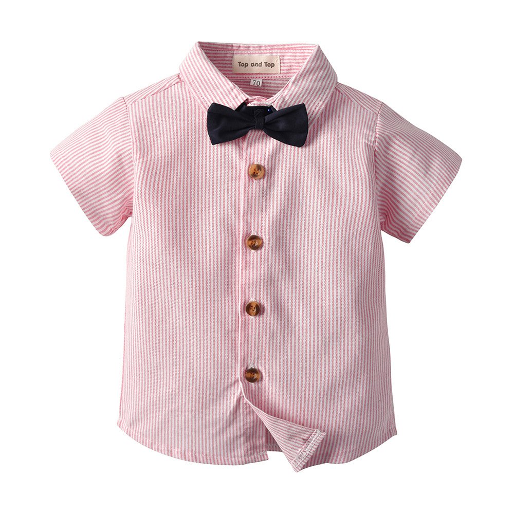 Toddler Baby Boy Clothing Set Gentleman Short Sleeve Shirt+Suspender Shorts 2PCS Outfits Newborn Boy Clothes shirt Set Two-piece