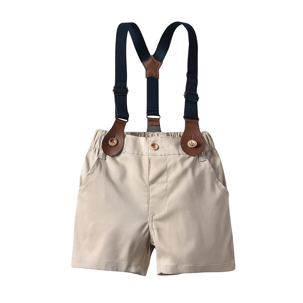 Toddler Baby Boy Clothing Set Gentleman Short Sleeve Shirt+Suspender Shorts 2PCS Outfits Newborn Boy Clothes shirt Set Two-piece