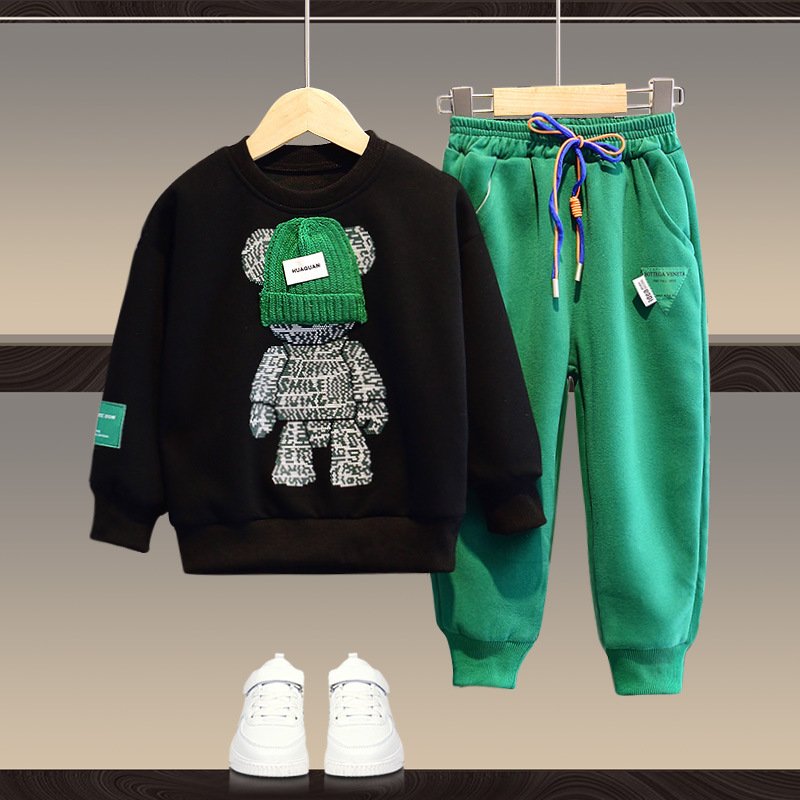 2024 Boy's Clothing Sets Unisex New Letter Pattern Suit Sportswear Autumn Winter Boys Two-piece Baby Outer Wear For British Styl