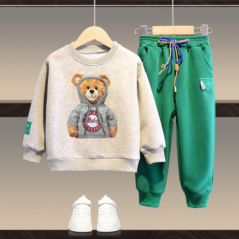 2024 Boy's Clothing Sets Unisex New Letter Pattern Suit Sportswear Autumn Winter Boys Two-piece Baby Outer Wear For British Styl