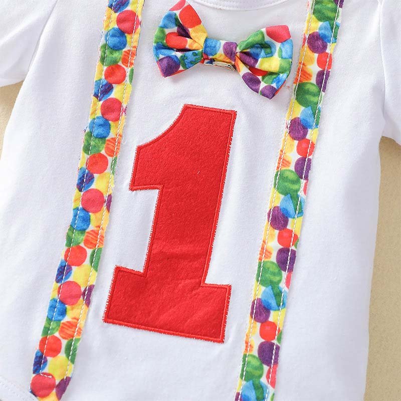 baby romper set Little Boy First Birthday Party 3pcs Romper+Shorts+Suspender Shorts Baby Boy Gentleman Clothes Set BBOF-012