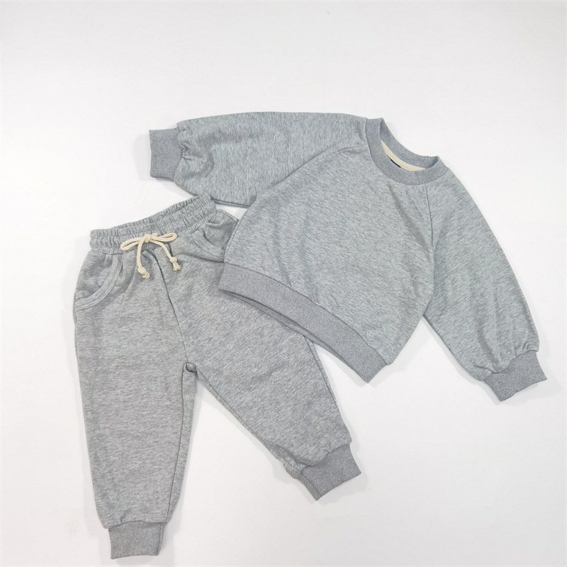 Ivy42174A Winter 2023 Baby boys track suits kids sweatshirts set French terry toddler tracksuits kids jogging sweatsuits
