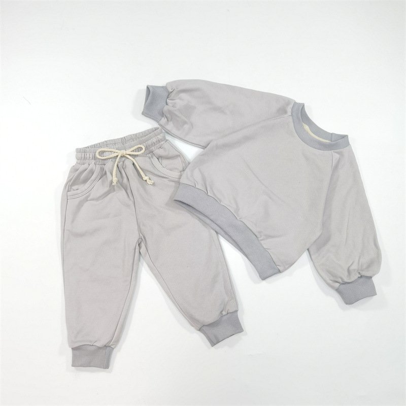 Ivy42174A Winter 2023 Baby boys track suits kids sweatshirts set French terry toddler tracksuits kids jogging sweatsuits