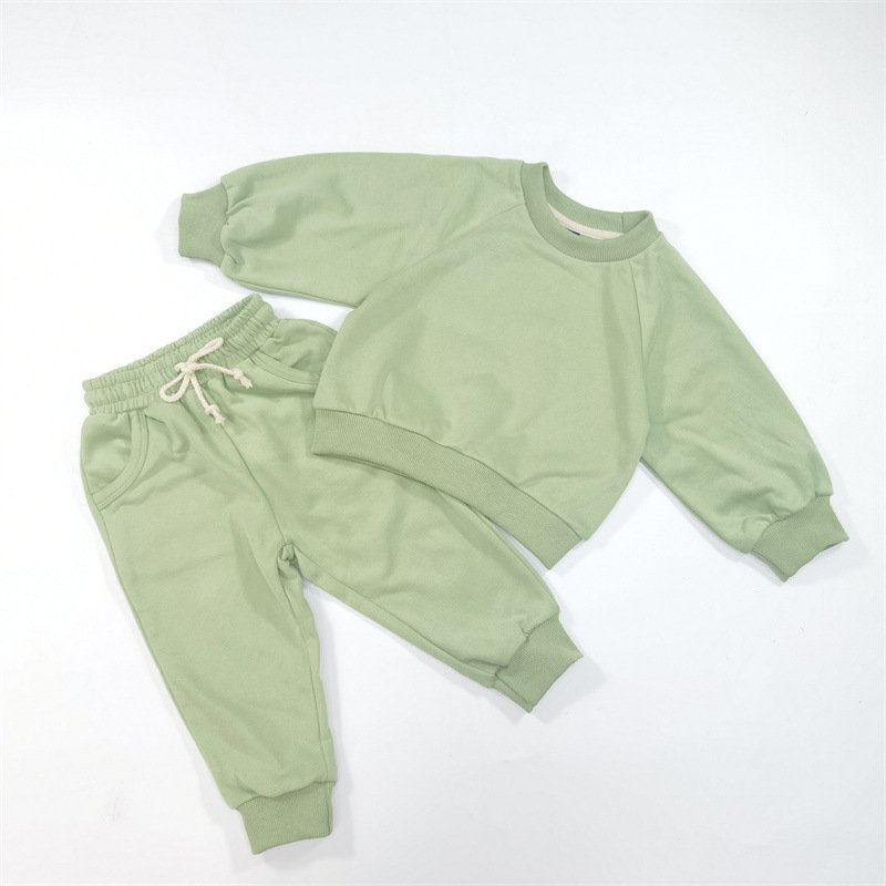 Ivy42174A Winter 2023 Baby boys track suits kids sweatshirts set French terry toddler tracksuits kids jogging sweatsuits