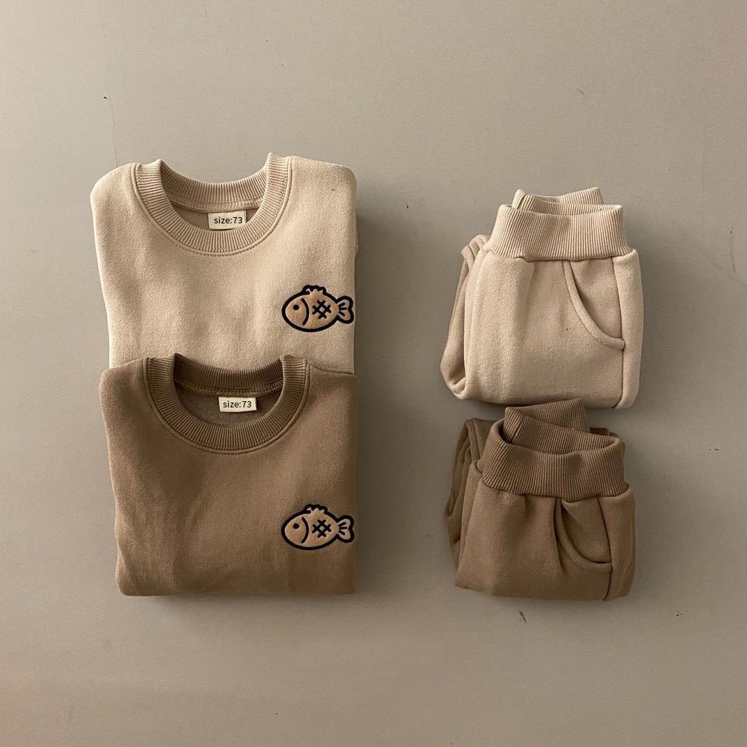 Autumn Winter New Infant Clothing Set Toddler Baby Embroidery T-shirt Pants Outfits Set Boy Girl Sport Set
