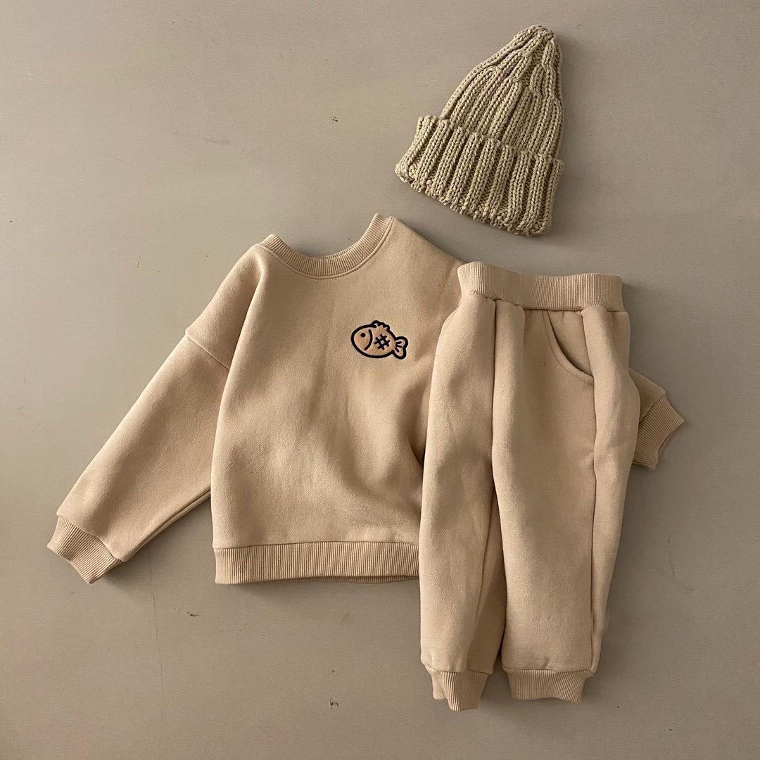 Autumn Winter New Infant Clothing Set Toddler Baby Embroidery T-shirt Pants Outfits Set Boy Girl Sport Set