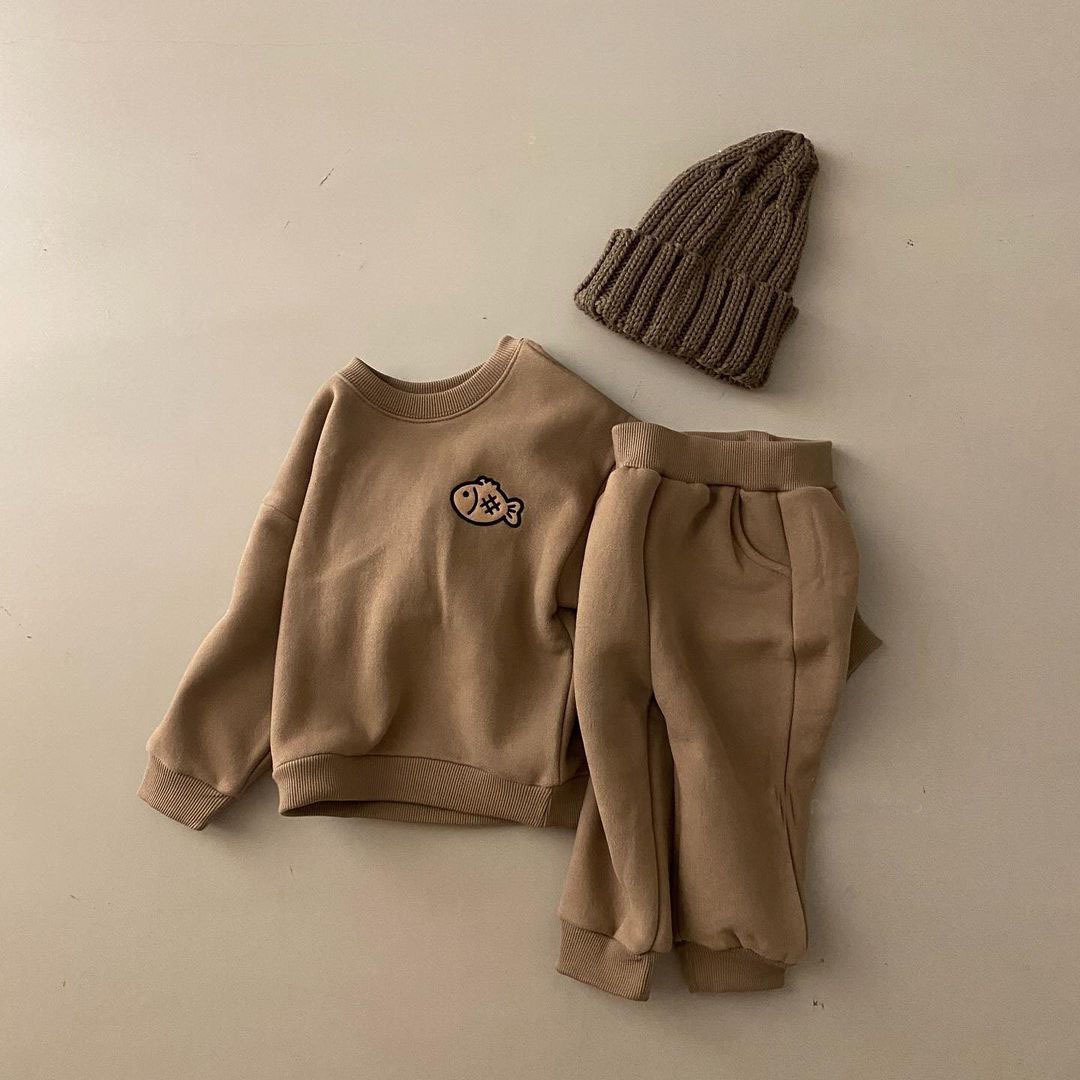 Autumn Winter New Infant Clothing Set Toddler Baby Embroidery T-shirt Pants Outfits Set Boy Girl Sport Set