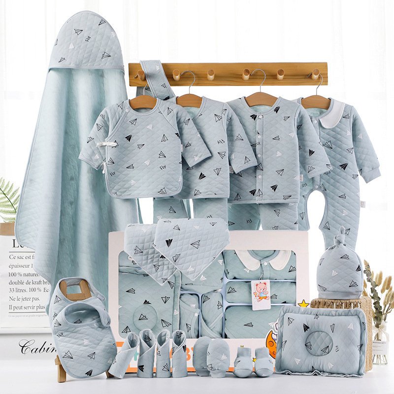 Hongbo customized 22 pcs newborn gift cloth set fall winter kids unisex bodysuit set warm baby clothing gift set wholesale 2024