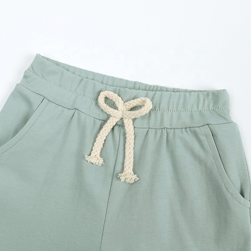 Boy kids custom logo sweatpants set cotton clothing two piece short sets for little boys in summer