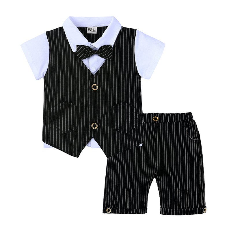 wholesale 2024 new Custom Hot Summer Thin Fashion Custom high quality thin British style boy dress 3 sets