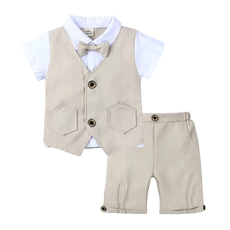 wholesale 2024 new Custom Hot Summer Thin Fashion Custom high quality thin British style boy dress 3 sets