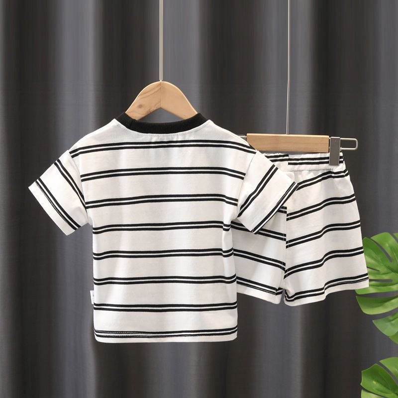 Summer Toddler boys clothing set T-shirt and Shorts twp-piece suit Striped Casual Boy Clothes Set