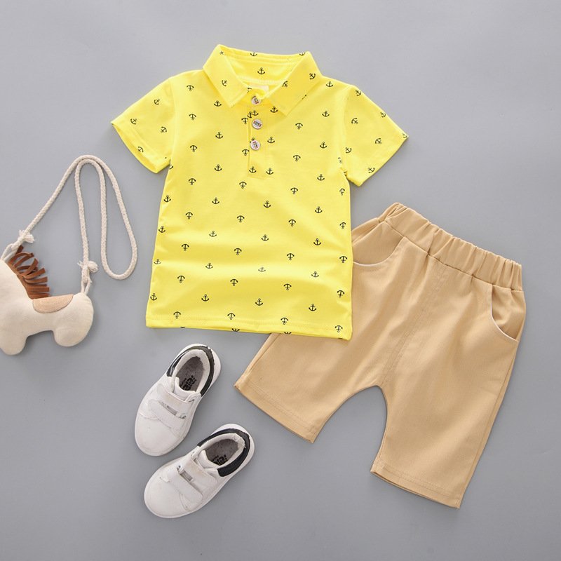 Wholesale children clothing summer baby boy clothes sets shirts with shorts kids set