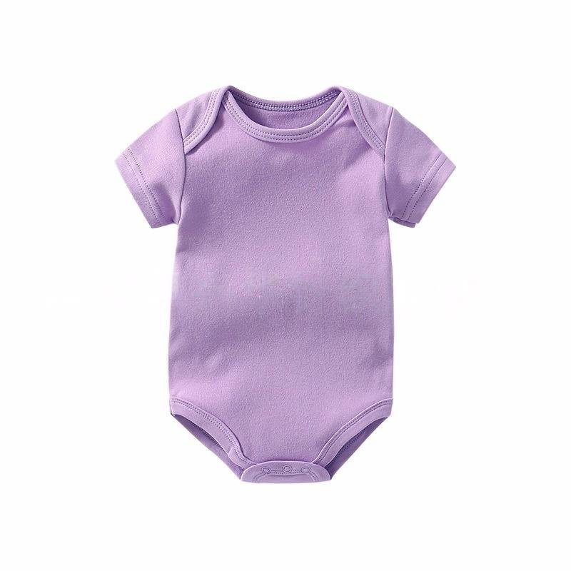 2024 Low price Newborn baby clothes soft 100%cotton infants boy girl color short sleeve baby rompers