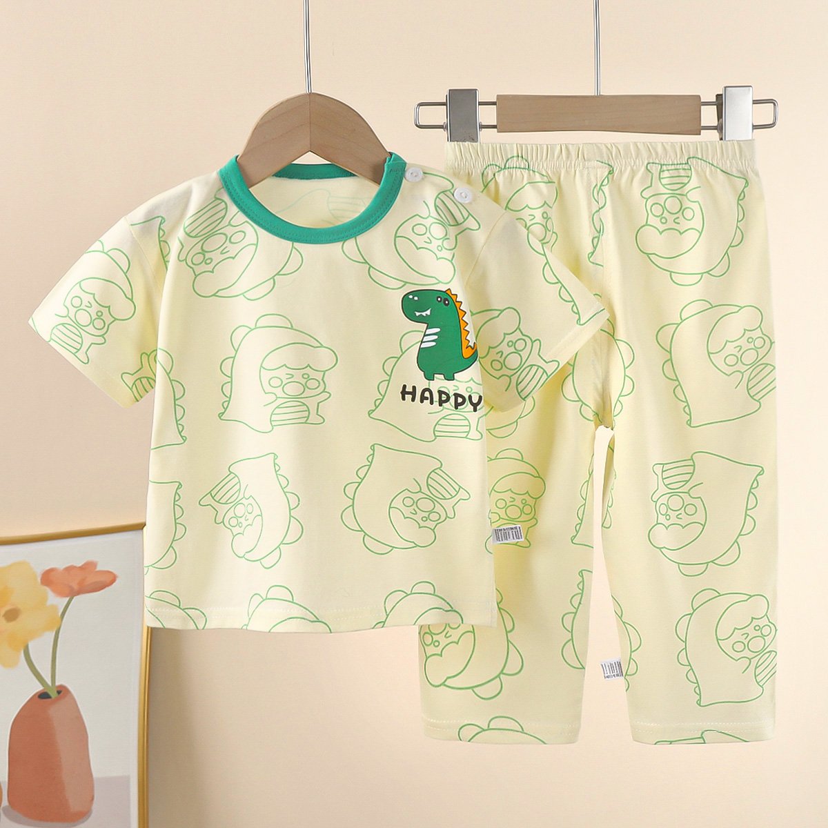 Kids Clothing Wholesale Children's Short Sleeve Summer Pure Cotton Kids Pajama Set Baby Boy Clothing Set