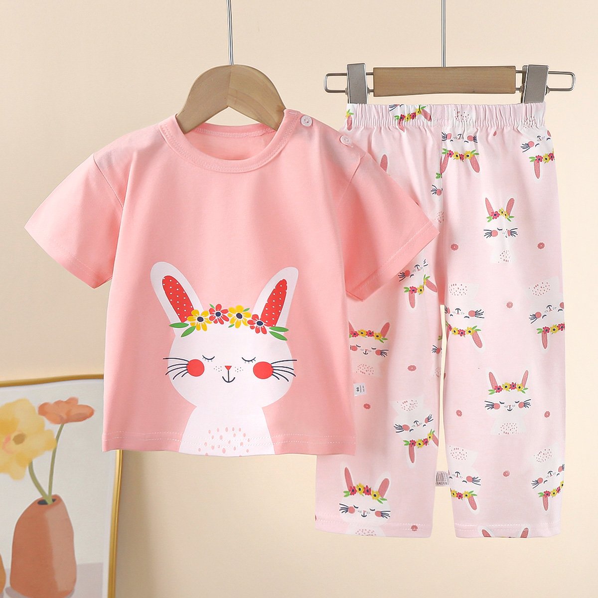 Kids Clothing Wholesale Children's Short Sleeve Summer Pure Cotton Kids Pajama Set Baby Boy Clothing Set