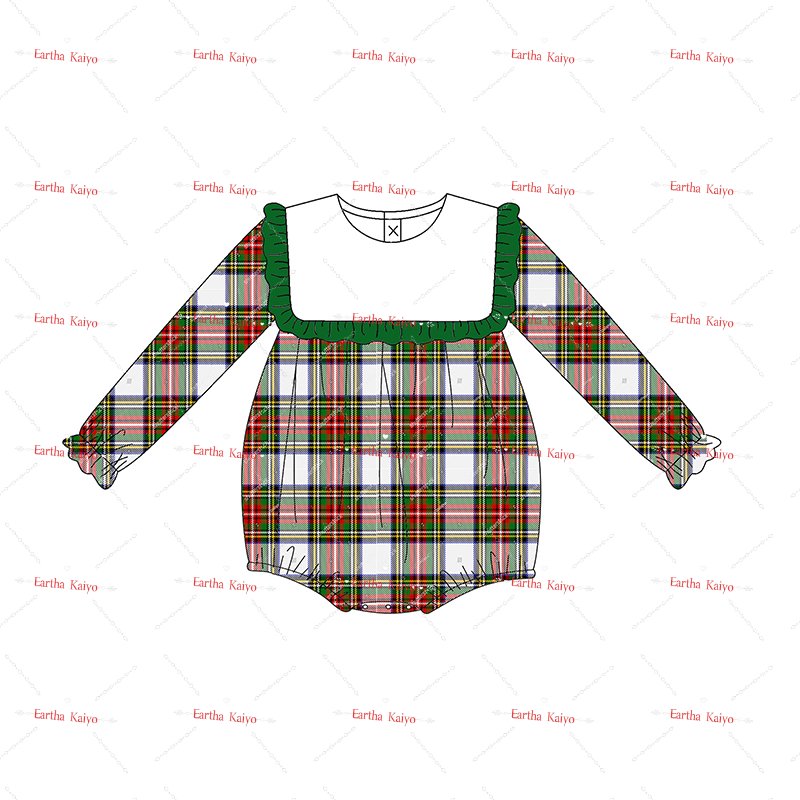 2024 romper set sibling matching outfits baby boys clothes overalls Christmas tartan dresses for girls