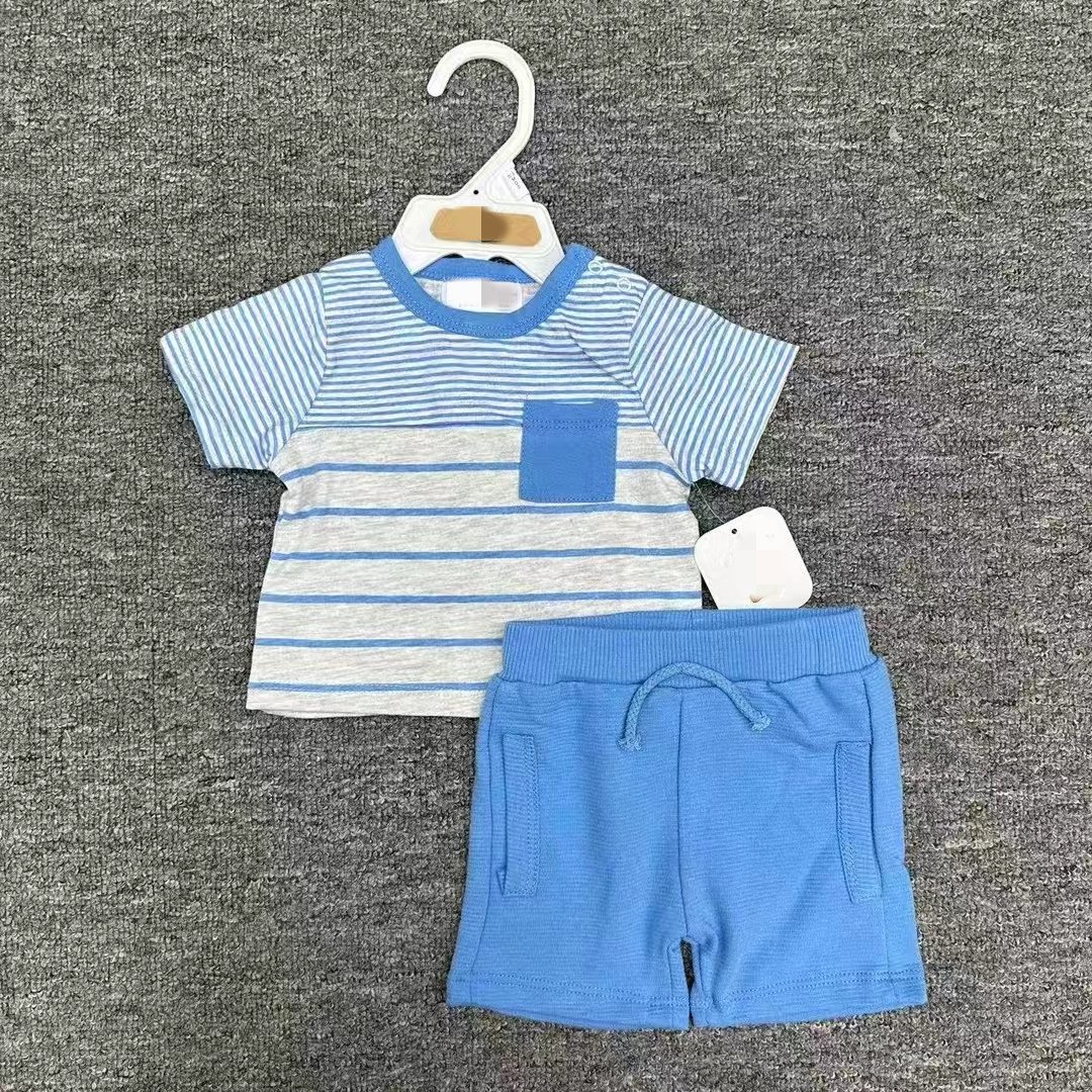 Wholesale Summer Newborn Boys T-Shirt + Pants 2pcs Set Cotton Toddler Boys Clothing Sets 3-12m Infant Shorts Outfits Clothing
