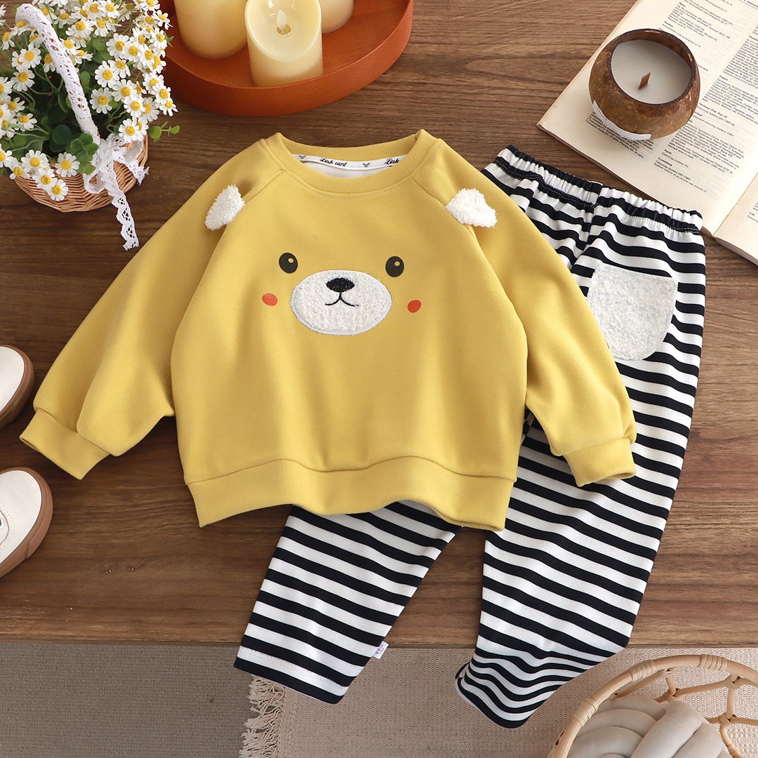 1-8 Year Old Baby Clothes Set Animal Shape Boy Casual Sets O-neck Baby Boy Winter Clothes Cotton Autumn Pullover Support