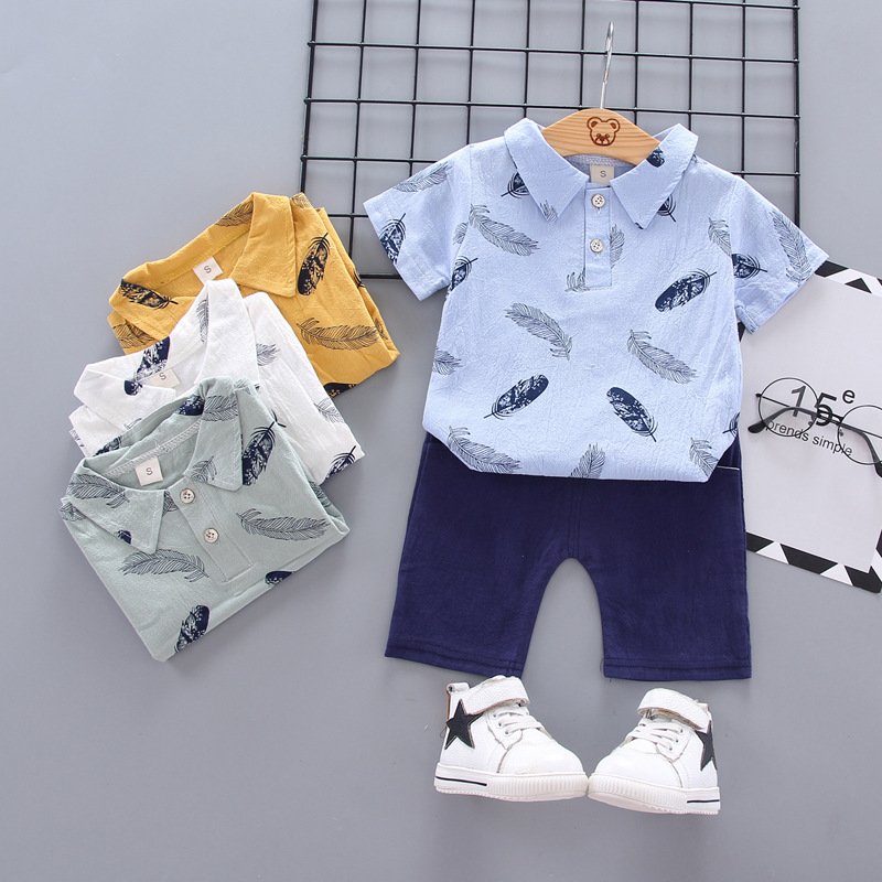 OEM ODM Children's clothes suit summer baby boy clothes Shirt + Pants Clothes Children Suits Boy Clothing sets