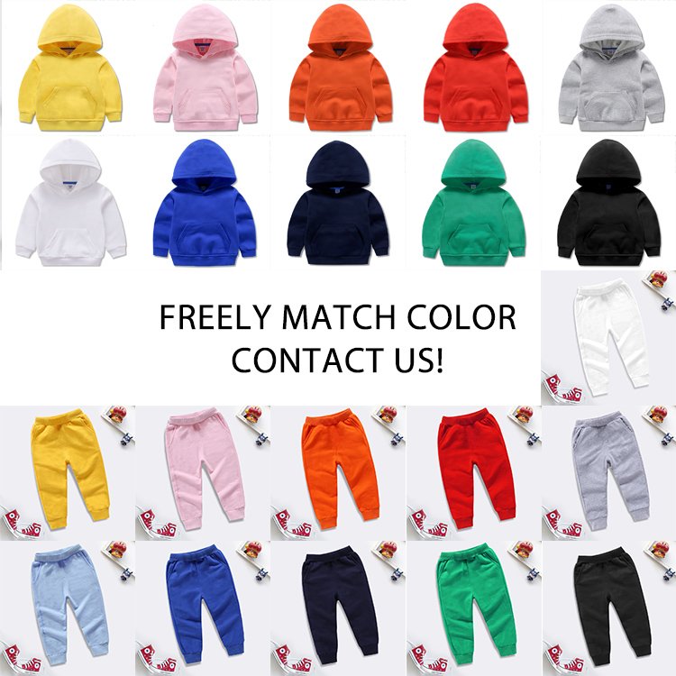 Conyson Colorful Children Clothes Autumn Long Sleeve Cotton Hooded Pullover Kids Outfits Tracksuit Wears Toddler Boy Sweatsuit