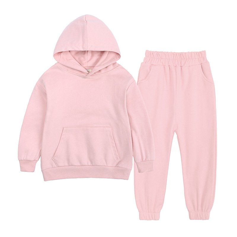 custom logo high quality children clothes kids hoodies tracksuit french terry spring kids toddlers joggers clothing set