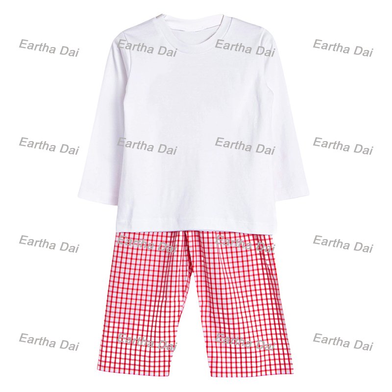 children's clothing woven cotton red Christmas boys pants sets matching bro baby boy clothes romper sets