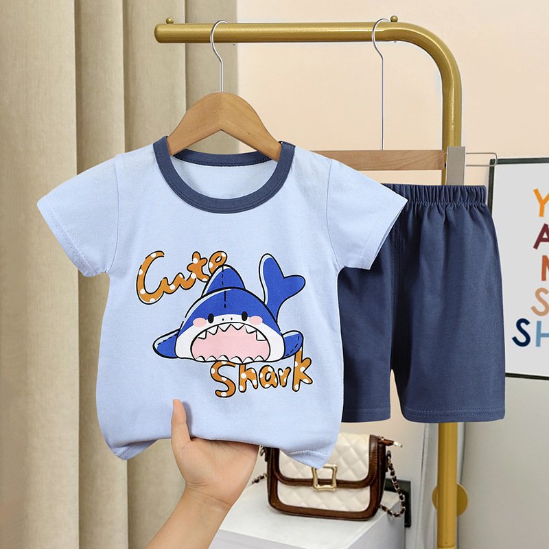 Wholesale Summer Baby Clothing Sets Children's T Shirt Shorts Suit Cotton Boys Set Cotton Kids Clothing Set