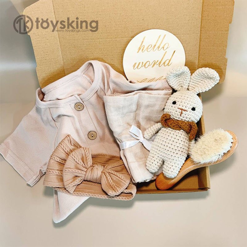 Wholesale newborn babies gift box pure cotton clothing sets casual new born baby clothes set ToysKing Factory