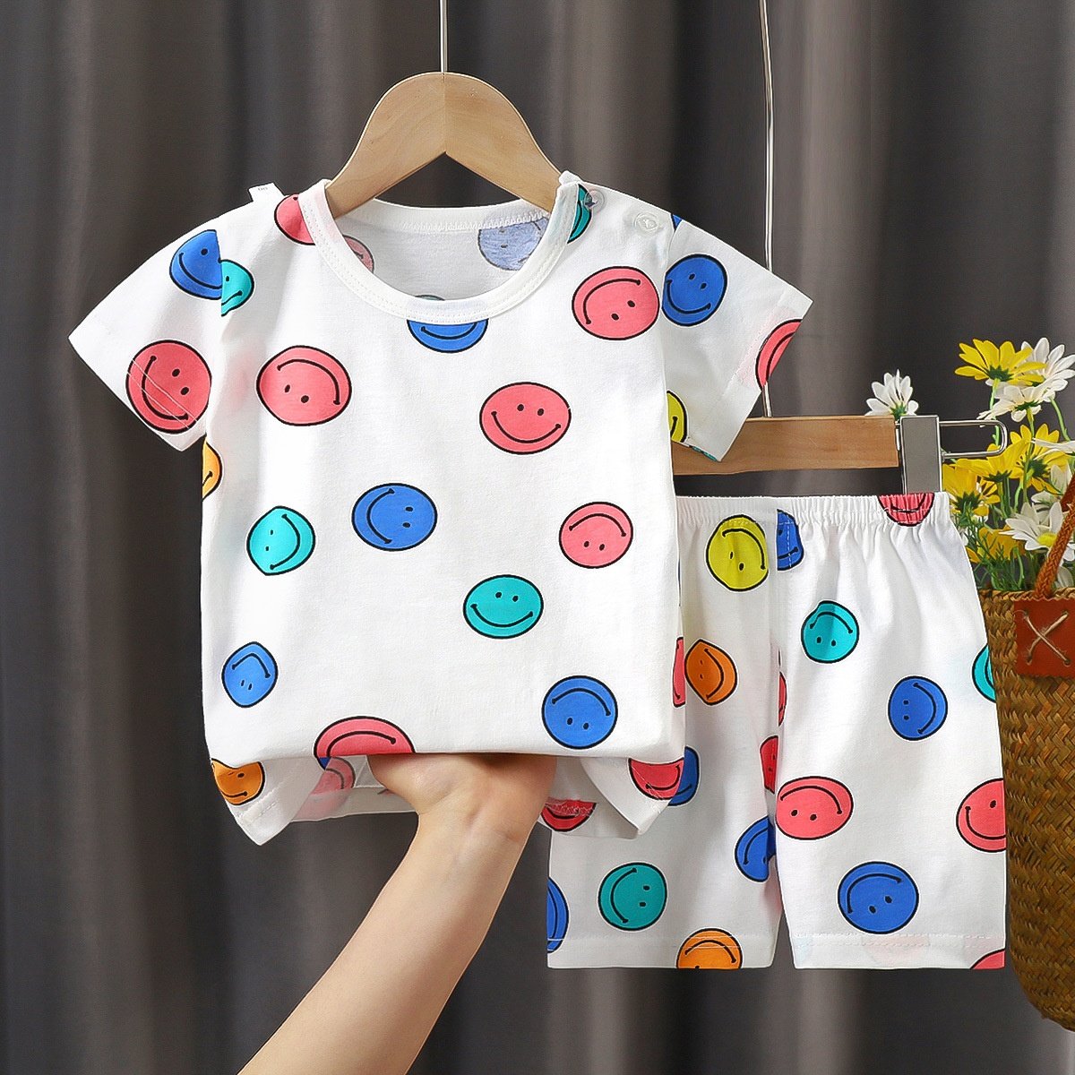 Summer Cotton Baby Clothing Set children's Solid Kids Casual Sports t-shirt shorts suit Short Sleeve Pants girls Toddler Outfits