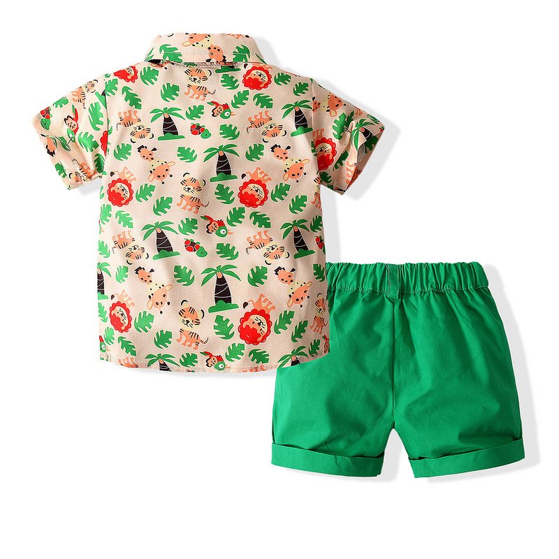 Kids Summer Clothes Printed Costume Children's Clothing 1 To 6 Years Boys Fashion Suits Short Pants Holiday Wear