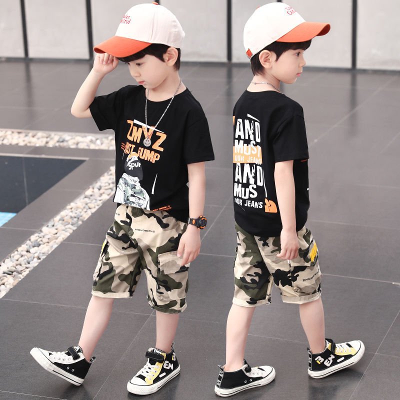 Summer Causal Children Clothes Handsome Boy Clothes 7 Years Old Cotton Big Boys Clothing Sets