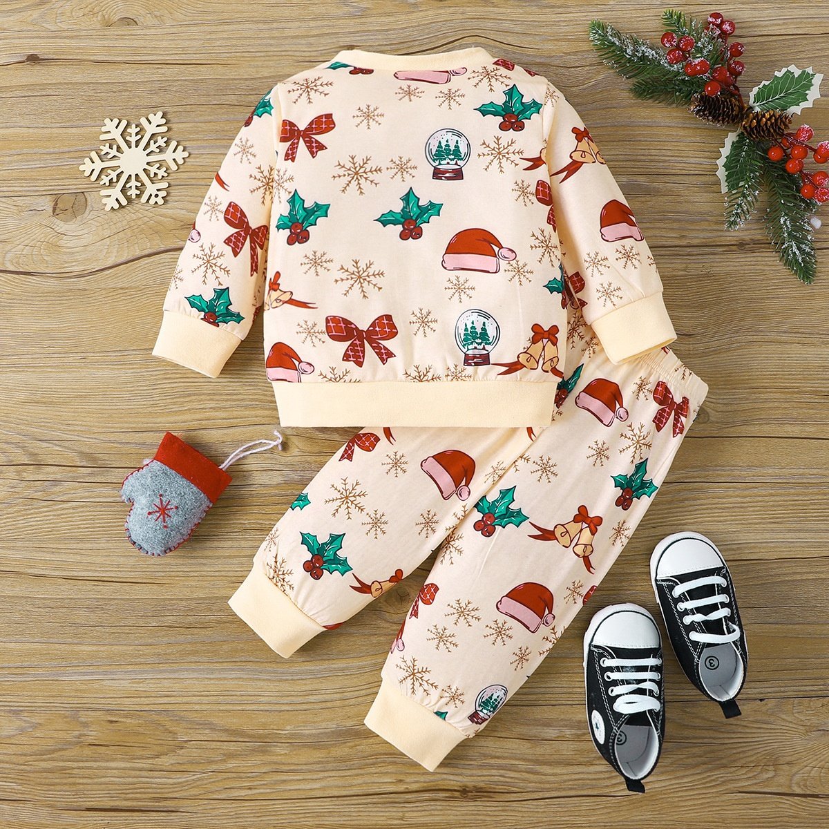 Autumn Girl Long Sleeve Top and Pants Baby Boys and Girls Fashion Christmas Two-piece Set