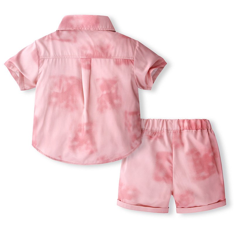 Wholesale 2024 New Children's Summer Set Boys Short Sleeve Shirt Shorts Children's Clothing