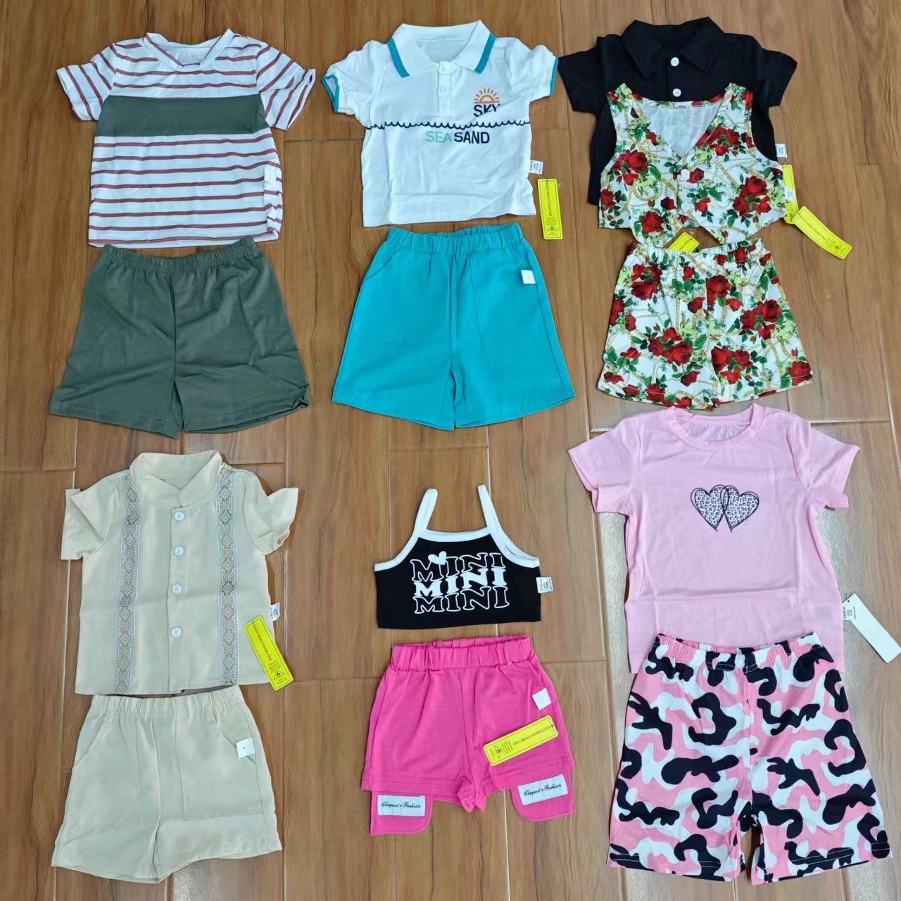 Newborn Baby Pajamas clothing sets baby Summer Short Sleeve Tops Boys Girls Outfits 2 Pieces overstock assorted leftover surplus