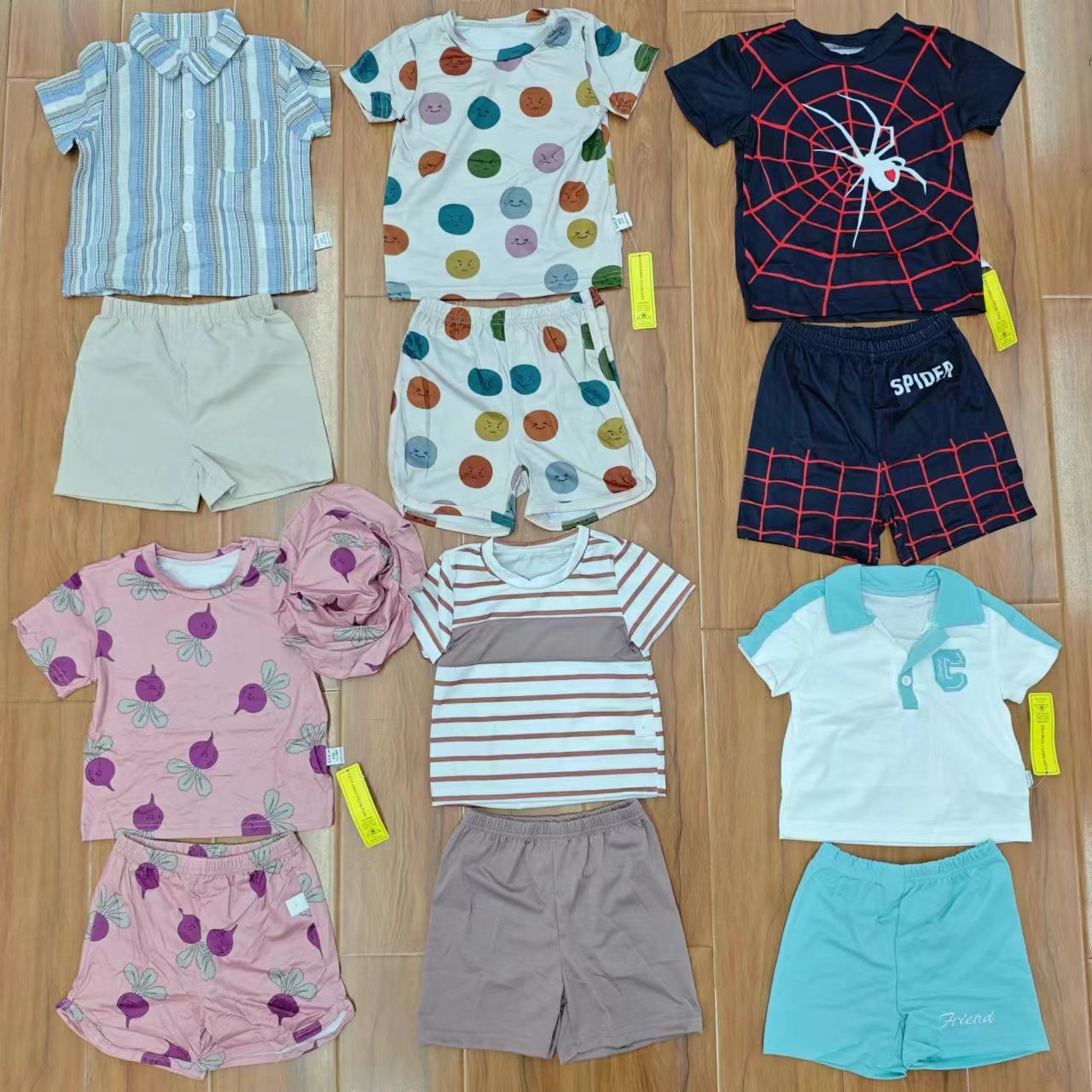 Newborn Baby Pajamas clothing sets baby Summer Short Sleeve Tops Boys Girls Outfits 2 Pieces overstock assorted leftover surplus