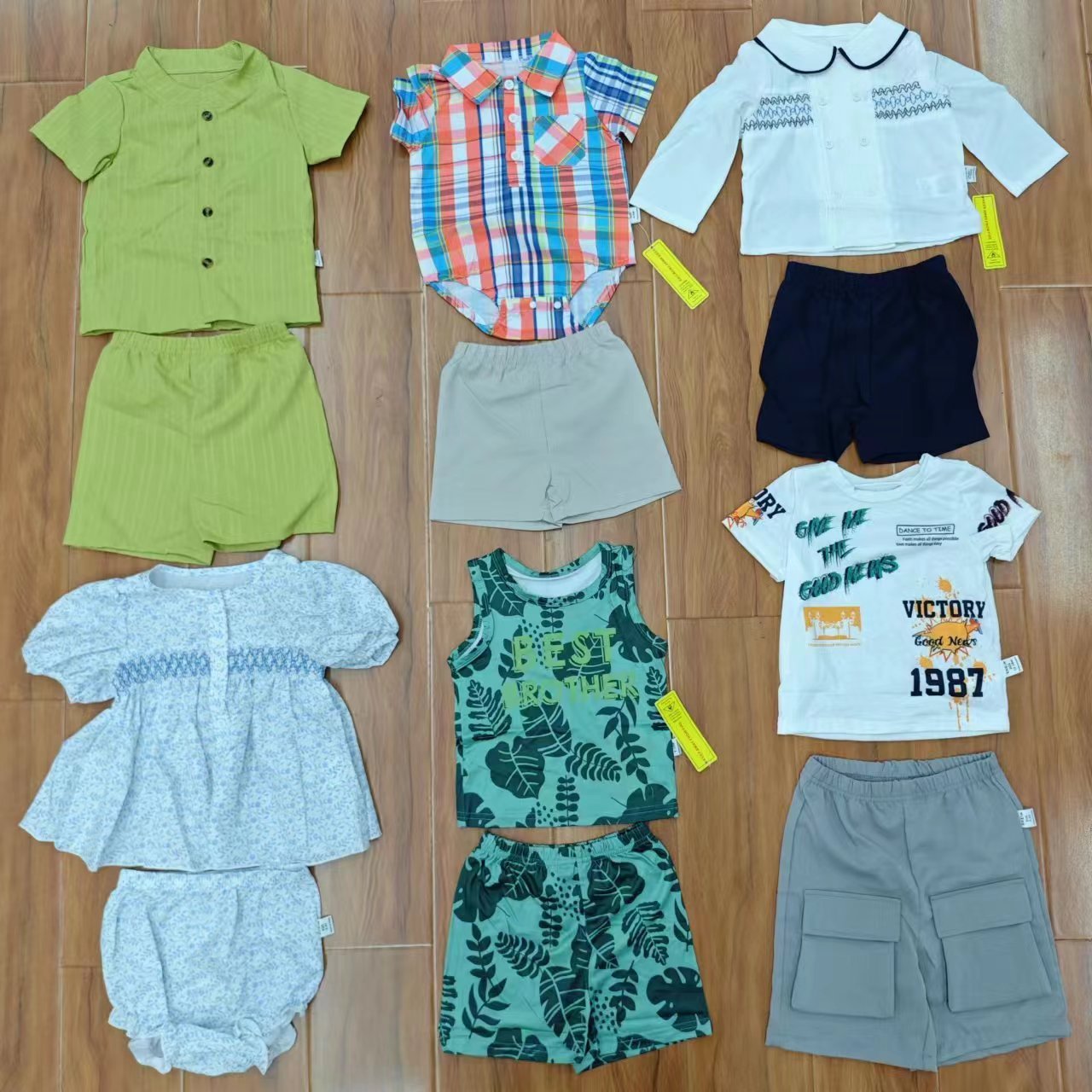 Newborn Baby Pajamas clothing sets baby Summer Short Sleeve Tops Boys Girls Outfits 2 Pieces overstock assorted leftover surplus