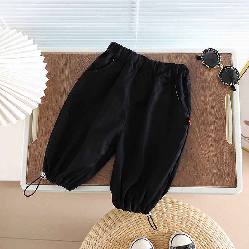 New Chinese style two-piece set Boys panda cartoon summer clothes shirt lantern pants Suit baby Boys Clothing Sets