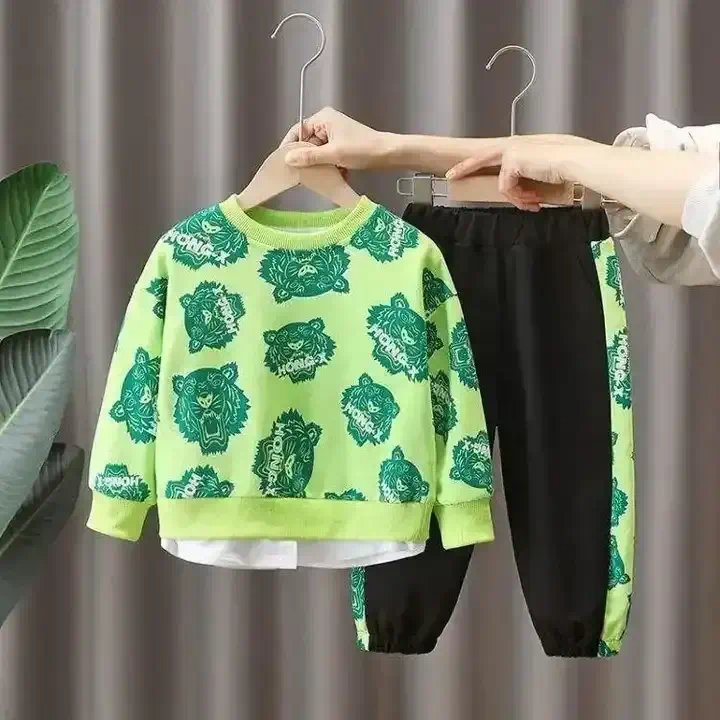 Winter Customized Baby Boys Outfit Two Piece Hoodie Kids Set Child Long Sleeve Clothing Casual Choice