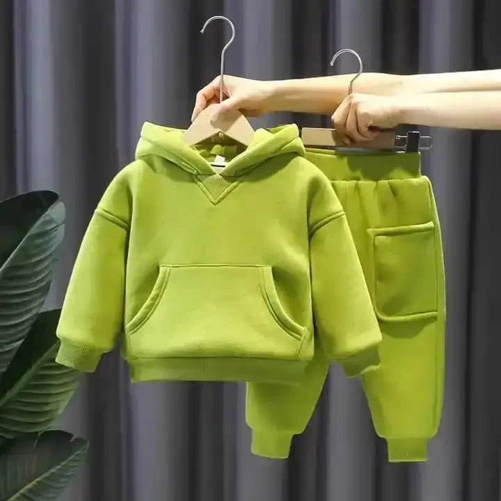 Winter Customized Baby Boys Outfit Two Piece Hoodie Kids Set Child Long Sleeve Clothing Casual Choice