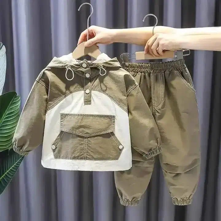 Winter Customized Baby Boys Outfit Two Piece Hoodie Kids Set Child Long Sleeve Clothing Casual Choice