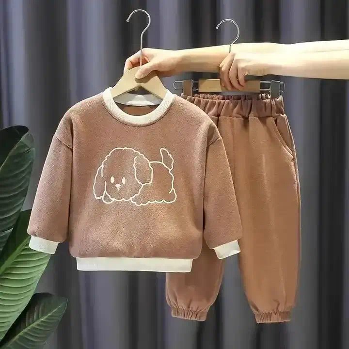 Winter Customized Baby Boys Outfit Two Piece Hoodie Kids Set Child Long Sleeve Clothing Casual Choice